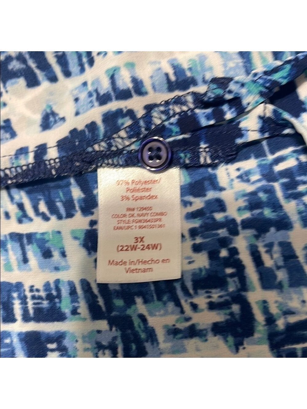 Blue Patterned Women's Top - Picture 5 of 5
